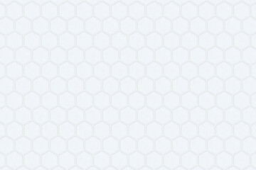 余白がある小さな白い六角形のタイルが並ぶ壁紙