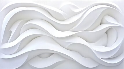 Obraz premium Abstract White Sculpted Waves Wall Art Design