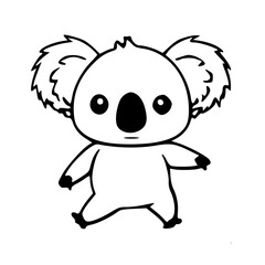 Obraz premium Cartoon of Koala, Black & White