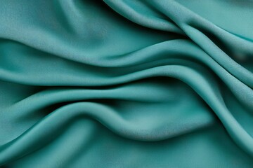 Silk Cloth Background, 
 teal satin with natural folds and luminous reflections