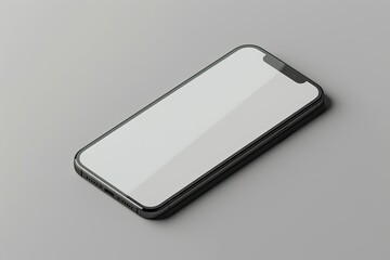 High Definition Visual of Realistic Isometric Black Frameless Smartphone Mockup Perspective 3D