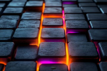Obraz premium Glowing Grid Abstract energy pathway
