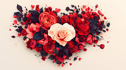 A Beautiful Heart Shaped Arrangement of Colorful Flowers Creating a Romantic and Joyful Atmosphere Perfect for Celebrations and Special Occasions