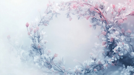 Pastel Color Floral Wreath Illustration Background