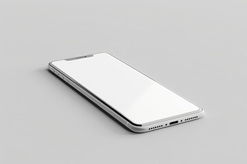 High Quality Visual of White Smartphone Mock Up Lateral View