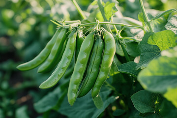 Green Bean Harvester Picking Pods, Working Efficiently to Collect Fresh Beans