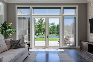 Fototapeta premium Patio Door Tint Sheet with Energy-Efficient Finish, Enhancing Insulation and Style for Homes
