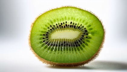 Close-up of a juicy kiwi fruit slice.
