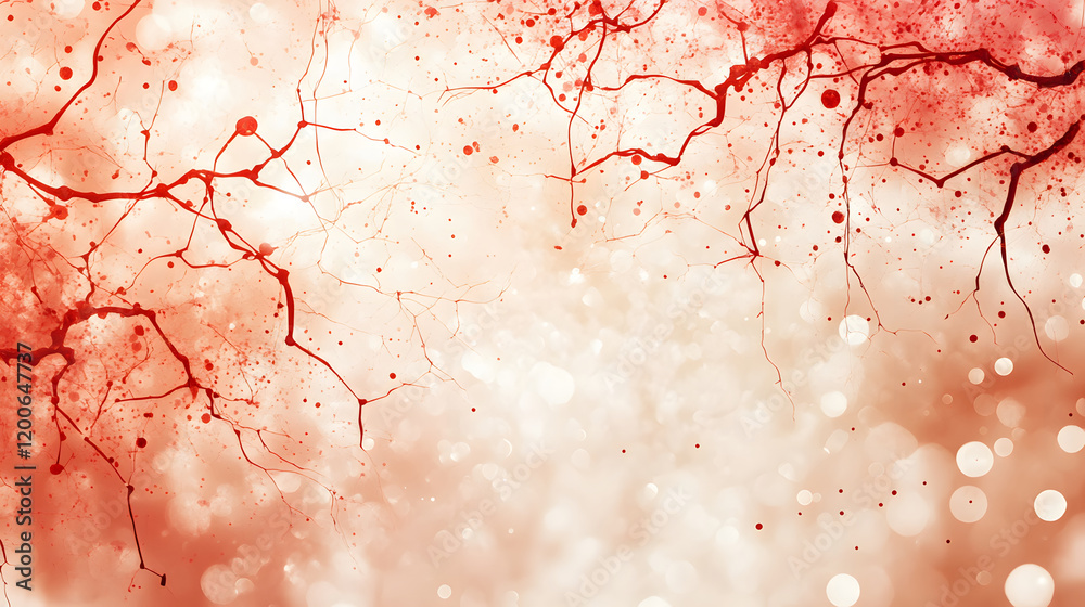 Aufkleber abstract red and white background with intricate textures and splashes