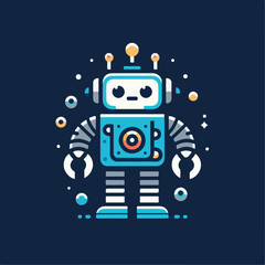 Naklejka premium retro robot vector illustration isolated