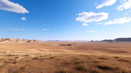 Fototapeta premium Vast Desert Landscape under a Clear Sky