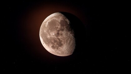 Obraz premium Close-up view of a gibbous moon against a dark night sky.