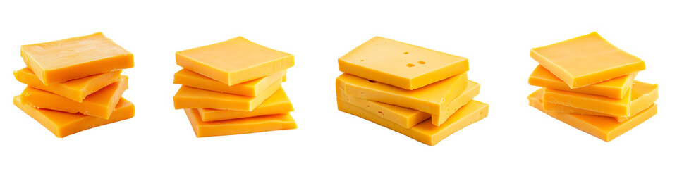 Neatly layered cheddar slices