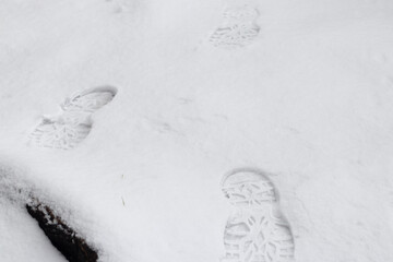 footprints in snow