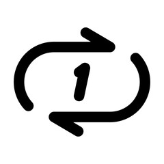 Vector flat style illustration of the music repeat icon isolated on white background