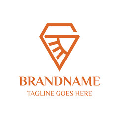 Letter G Diamond Sun Logo, symbolizes strength, brilliance, and growth