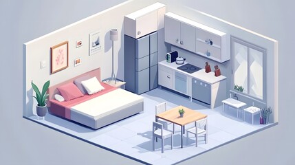 layout design interior of a room with a furniture