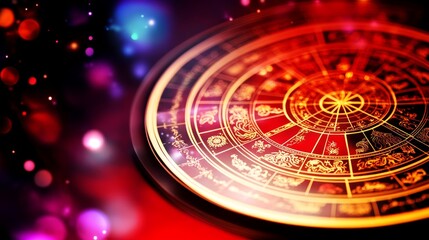 Ancient Zodiac Wheel Mystical Astrology Chart Design