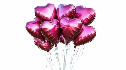 Red and pink heart-shaped balloons decorate the edges of a digital banner, offering ample white space in the middle for a custom message or design.