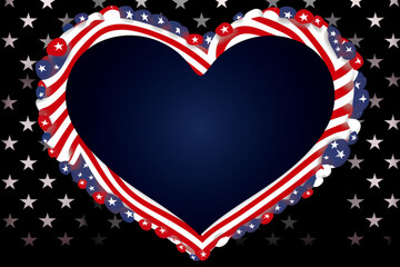Fototapeta premium Usa flag love, american flag love