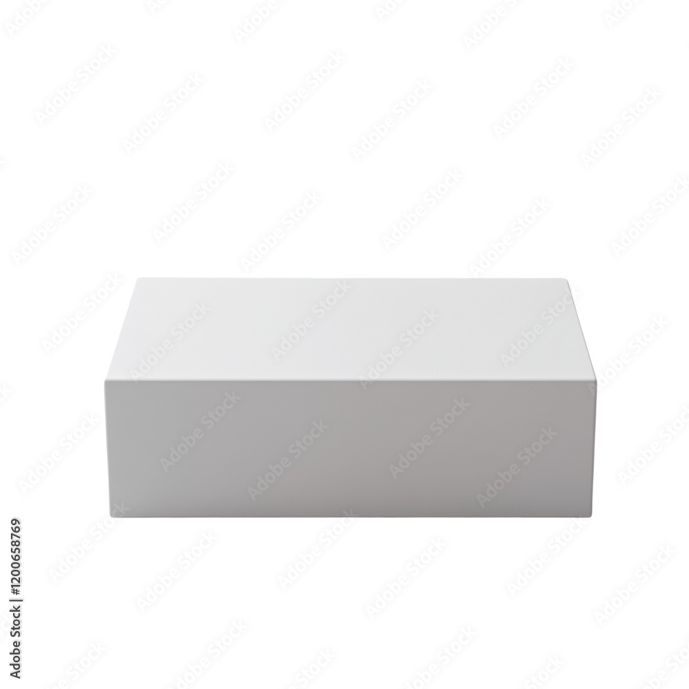 Leinwandbilder the image shows a plain white rectangular box centrally positioned against a white background, ideal