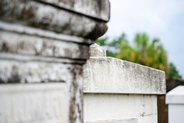 Old concrete tombs in cemetery New Orleans halloween