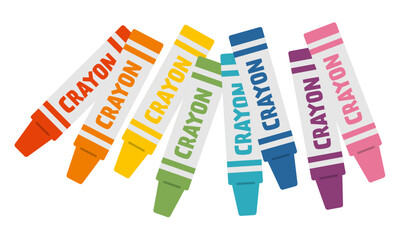 クレヨン8色セット／バラ展開／ベクターイラスト