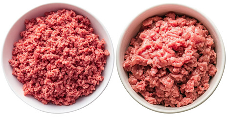 Fresh minced meat on transparent background