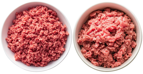 Fresh minced meat on transparent background