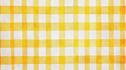 Yellow Checkered Fabric Texture: A vibrant and cheerful display of yellow and white checkered fabric, showcasing the texture and pattern