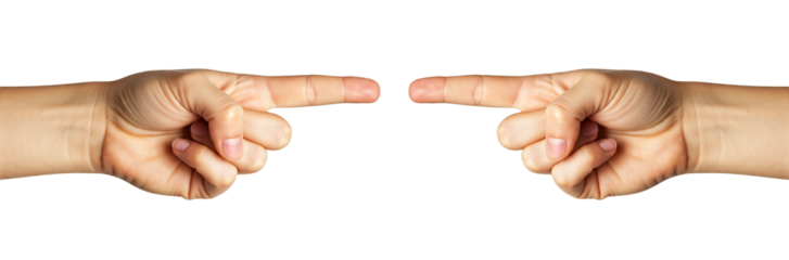 Men's hands making gestures like I'm pointing at something