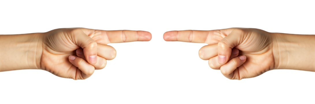 Men's hands making gestures like I'm pointing at something