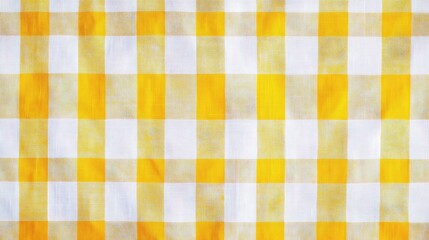 Fototapeta premium Golden Gingham: A classic gingham pattern in vibrant yellow and white creates a cheerful and timeless aesthetic. 