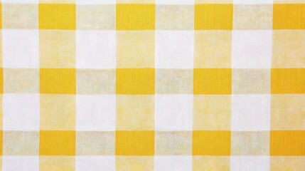 Yellow and White Gingham: A close-up shot of a vibrant yellow and white gingham pattern.
