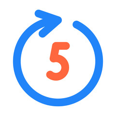 5 10 15 second forward backward vector illustration style