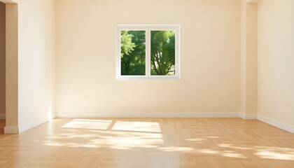 Obraz premium Warm Wooden Flooring Bathed in Soft Natural Light from the Window