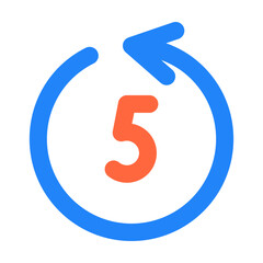 5 10 15 second forward backward vector illustration style