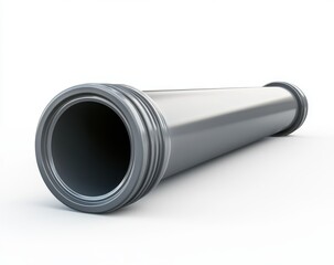 Metallic pipe isolated on white background.