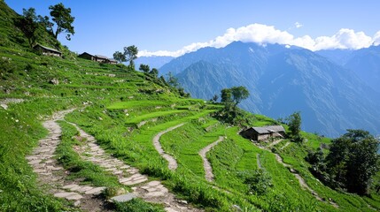 Mountain Village Landscape
