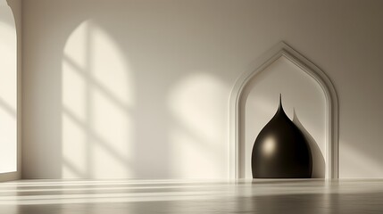 Minimalist Interior Design Featuring Modern Black Vase