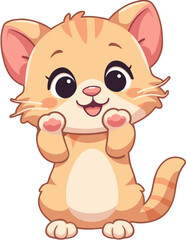 Cute cat.epsCute Cartoon Orange Cat Sitting, Fluffy Vector