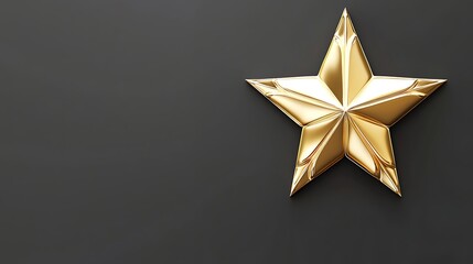 Obraz premium A Gold Star on a Dark Gray Background
