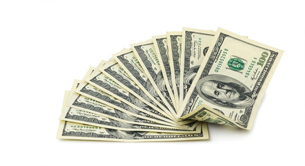 Fan of Hundred Dollar Bills US Currency Wealth Finance