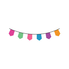 Obraz premium Happy birthday Bunting isolated, Birthday Bunting vector illustration, bunting banner clipart Design 