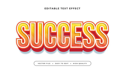 success editable text effect with orange red white bold gradient style