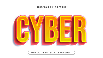 cyber gradient text effect editable modern typography vector