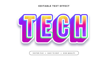 tech gradient text effect editable modern typography vector