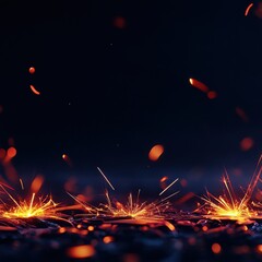 Obraz premium Enchanting Glowing Sparklers: Colorful Gradient on Dark Background