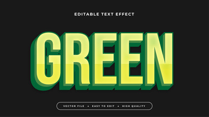 green editable text effect 3d gradient typography design