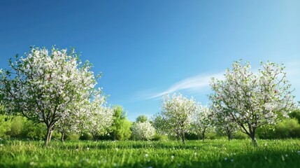 Fototapeta premium Apple Blossom Orchard in Spring